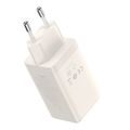 Sieťová nabíjačka Baseus GaN5, 2x USB-C + USB, 65 W + kábel 1 m (biela)