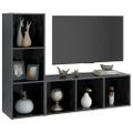 vidaXL TV skrinky 2 ks, lesklé sivé 107x35x37 cm, kompozitné drevo