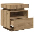 vidaXL Nočné stolíky s LED svetlami 2 ks dub artisan 40x39x48,5 cm