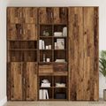 vidaXL Úložný kabinet so policami Staré drevo 70 x 42,5 x 225 cm
