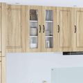 vidaXL Nástenný sklenený kabinet PORTO Sonoma dub 60 x 31 x 80 cm
