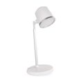 LED stolná lampa ABBIE, dobíjacia, biela
