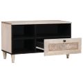vidaXL TV skrinka Bielená biela 80 x 33 x 46 cm Masívne mango drevo