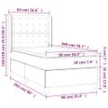 vidaXL Boxspring posteľ matrac a LED kapučínová 90x200 cm umelá koža