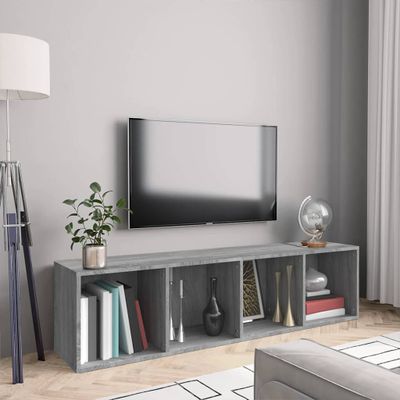vidaXL Knižnica/TV skrinka sivá sonoma 143x30x36 cm spracované drevo