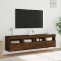 vidaXL TV nástenné skrinky s LED svetlami 2 ks hnedý dub 80x30x40 cm