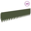 vidaXL Obrubník trávnika 10 ks 103 x 25 cm Oceľ Olivovo zelená