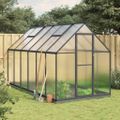 vidaXL Skleník s podkladovým rámom antracitový 334x169x202 cm hliník