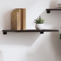 vidaXL Nástenná polica tmavohnedá 60x30x2 cm ošetrený dubový masív
