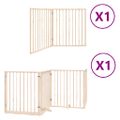 vidaXL Brána pre psa s dverami sklad. 6 panelov 480 cm topoľové drevo
