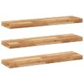 vidaXL Plávajúce police 3 ks 80x20x4 cm olejom sfarbené masívne drevo akácia