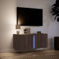 vidaXL TV nástenná skrinka s LED svetlami hnedý dub 80x31x35 cm