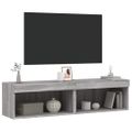 vidaXL TV skrinky s LED svetlami 2 ks sivé sonoma 60x30x30 cm