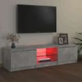 vidaXL TV skrinka s LED svetlami betónovo-sivá 140x40x36 cm