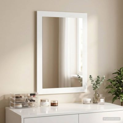 vidaxl Zrkadlo FAUSKE Biela 43 x 3,5 x 77 cm Obdĺžnikový