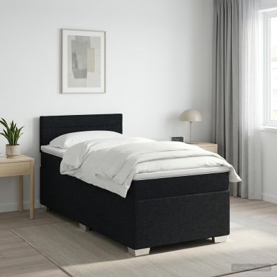 vidaXL Posteľ boxspring s matracom Čierna 100 x 200 cm Látka