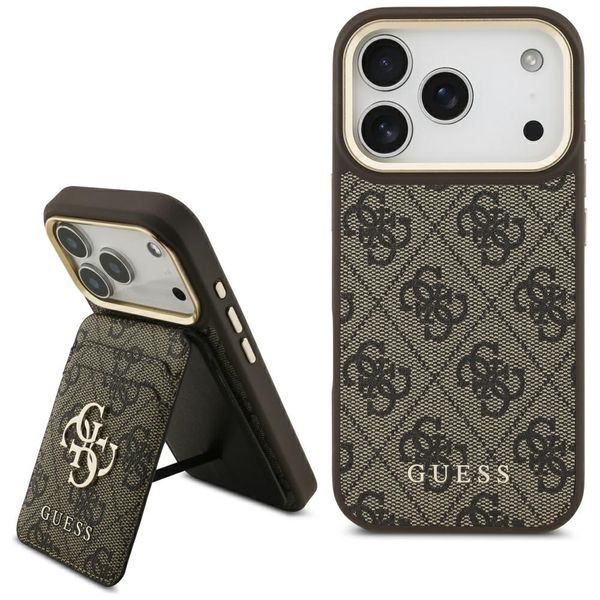 Puzdro Guess 4G s portfóliom Magsafe pre iPhone 17 Pro hnedé
