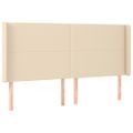vidaXL Čelo postele so záhybmi krémový 203x16x118/128 cm látka