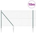 vidaXL Reťazová brána s hrotmi 10 x 1,4 m PVC potiahnutá oceľ Zelená