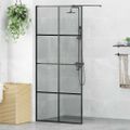 vidaXL Stena walk-in sprchy Čierna 90 x 195 cm tvrdené sklo