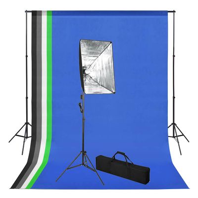 vidaXL Sada do fotoštúdia s pozadím a softbox osvetlením