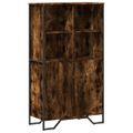 vidaXL Vysoká skrinka dymový dub 79,5x35,5x137,5 cm kompozitné drevo