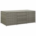 vidaXL Záhradný úložný box sivý 180x90x70 cm polyratanový
