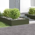 vidaXL Obrubník trávnika 4 ks 100 x 100 x 35 cm Oceľ Olivovo zelená