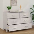 vidaXL Komoda HAMAR, biela 113x40x80 cm, borovicový masív