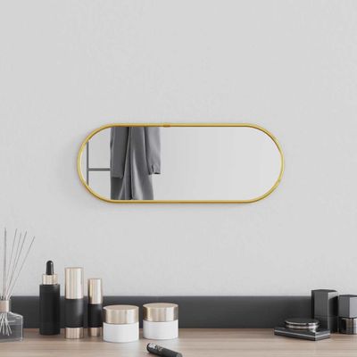 vidaXL Nástenné zrkadlo zlaté 40x15 cm okrúhle