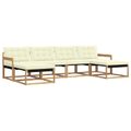 vidaXL Záhradná súprava gaučov 6 ks Biela a krémová