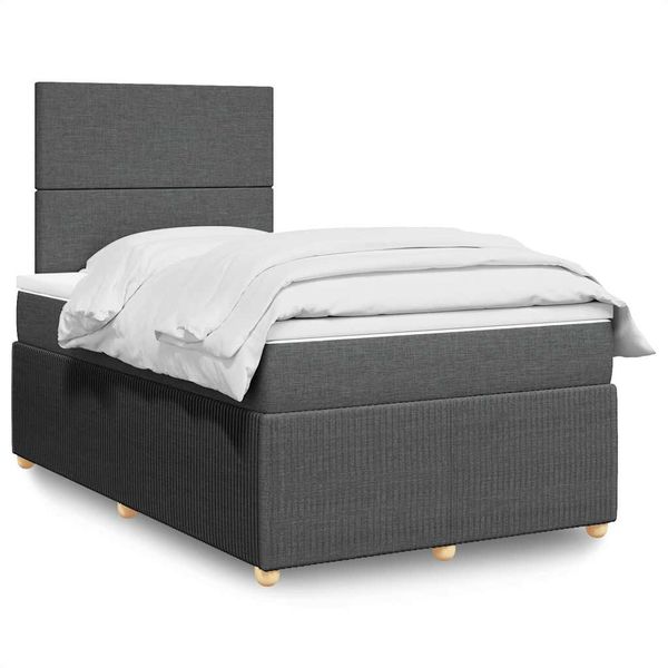 vidaXL Boxspring posteľ s matracom tmavosivý 120x200 cm látka