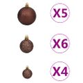 vidaXL Osvetlený umelý vianočný stromček s guľami, biely 90 cm