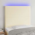 vidaXL Čelo postele krémové 80x5x118/128 cm umelá koža