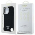 Puzdro Guess HC MagSafe FW Denim Triangle Logo pre iPhone 16 Pro čierna