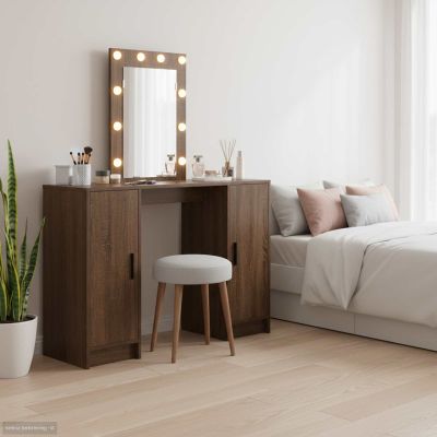 vidaXL Toaletný stolík Hnedá 102 x 33 x 135 cm Kompozitné drevo
