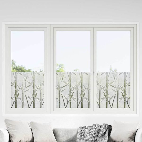 vidaXL Statická fólia na okná Bambusový vzor 90 x 500 cm PVC