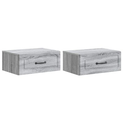 vidaXL Nástenná nočná skrinka 2 pcs Sivá sonoma 49 x 34,5 x 20 cm