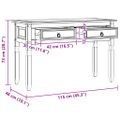 vidaXL Koncový stôl CORONA Biela 115 x 46 x 73 cm