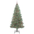 vidaXL Umelý vianočný stromček, snehom obalený, s LED svetlom 210 cm