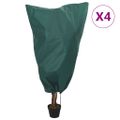 vidaXL Flísové kryty na rastliny so šnúrkou 4 ks 70 g/m² 0,8x1,2 m