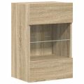 vidaXL Nástenné skrinky s LED osvetlením pre TV 2 ks dub sonoma 40x30x60,5cm