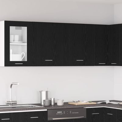 vidaXL Závesná skrinka Nástenný Lyon 2 pcs Čierny dub 50 x 31 x 60 cm