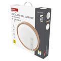 LED nástenné svietidlo ILVI, kruhové 30 W, stmievanie + CCT, drevo