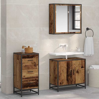 vidaXL Servírovacia skriňa Staré drevo 35,5 x 35 x 76 cm
