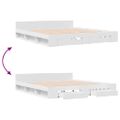 vidaXL Posteľný rám so zásuvkami biely 200x200 cm kompozitné drevo