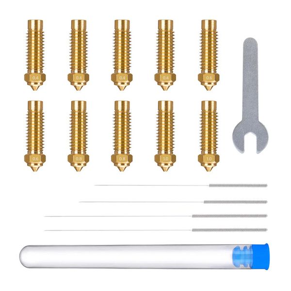 Sada mosadzných trysiek pre ELEGOO Neptune 4 Plus / 4 Max (0,4 mm x 4, 0,6 mm x 2, 0,8 mm x 2, 1,0 mm x 2)
