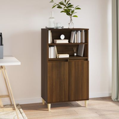vidaXL Vysoká skrinka hnedý dub 60x36x110 cm spracované drevo