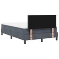 vidaXL Posteľ s pružinovým rámom Tmavo šedá 120 x 200 cm Zamat
