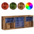 vidaXL LED komoda Staré drevo 181,5 x 37 x 67 cm Kompozitné drevo